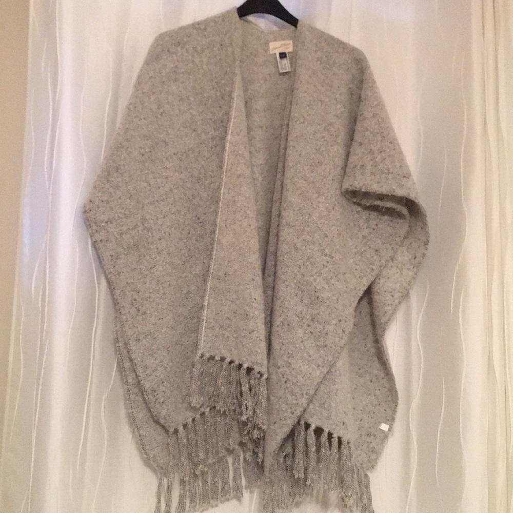 Gray sweater wrap